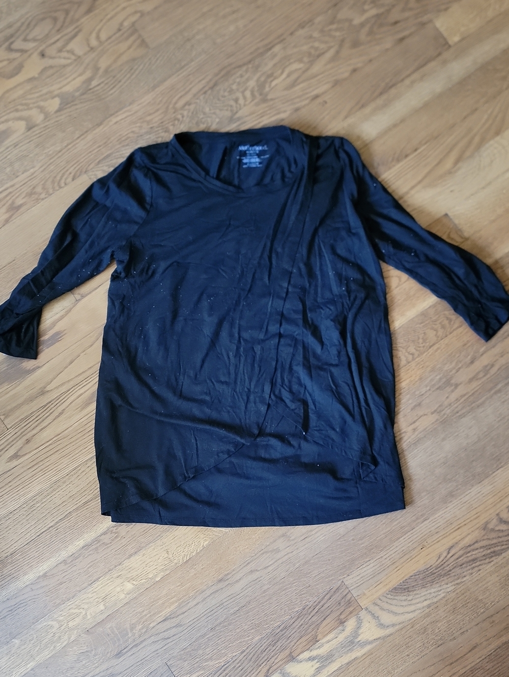 Motherhood Black Long Sleeve Scoop Neck Nursing Top
